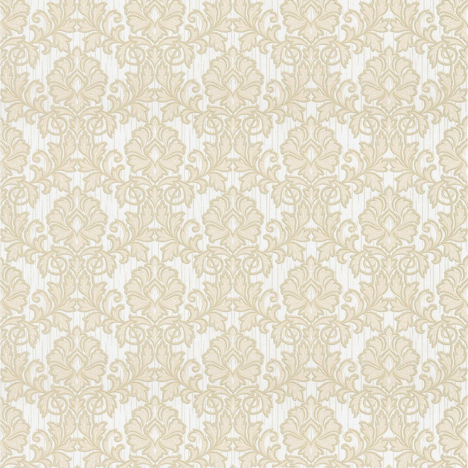 Bej Pattern Vinyl bedroom wallpaper, baroque beige, Donna pattern