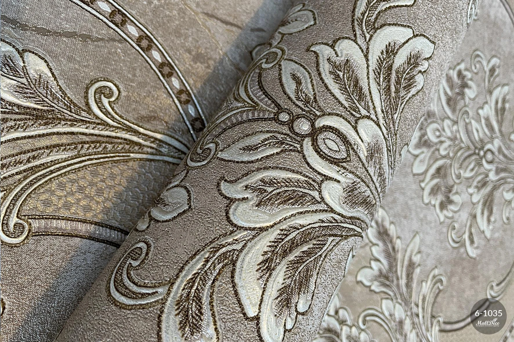 Washable vinyl bedroom wallpaper, brown, Aron model