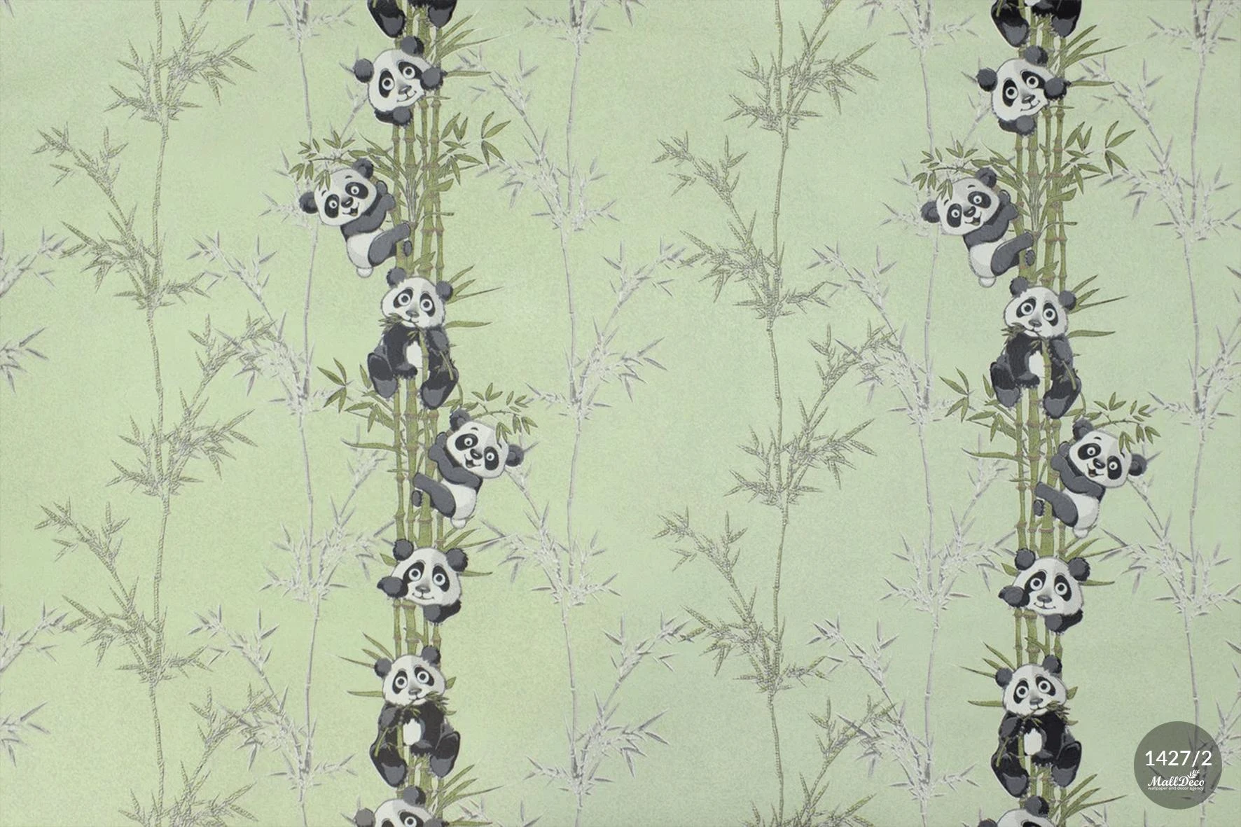 Pink Panda Pattern Wallpaper with bears for children's room, pink, Panda pattern