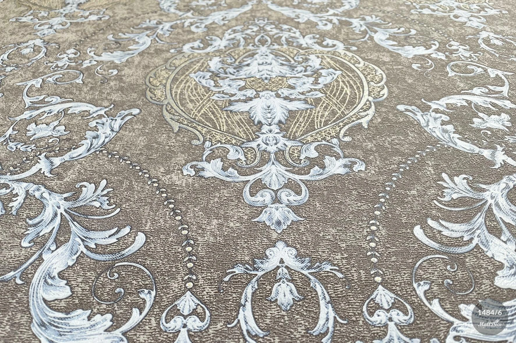 Baroque style bedroom wallpaper, brown, Malena model