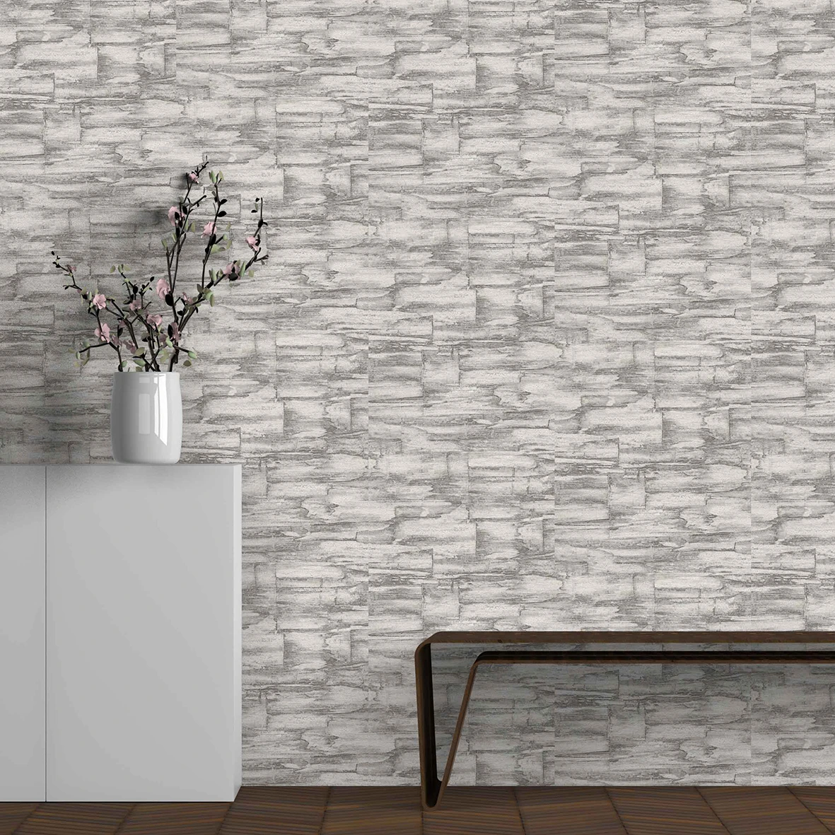 Luxury brick gray vinyl wallpaper, Spartacus pattern