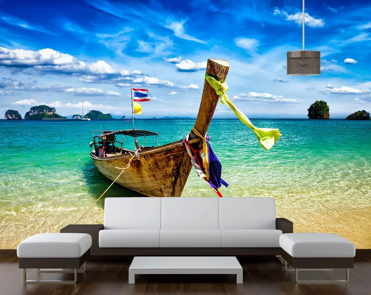 Photo wallpaper, Boat on the ocean Art.01311