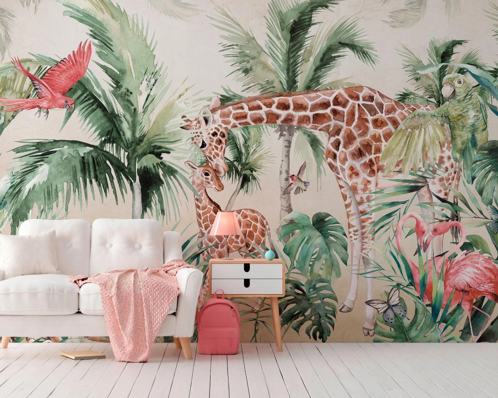 Children's wallpaper, Giraffe Watercolor, Art.030321