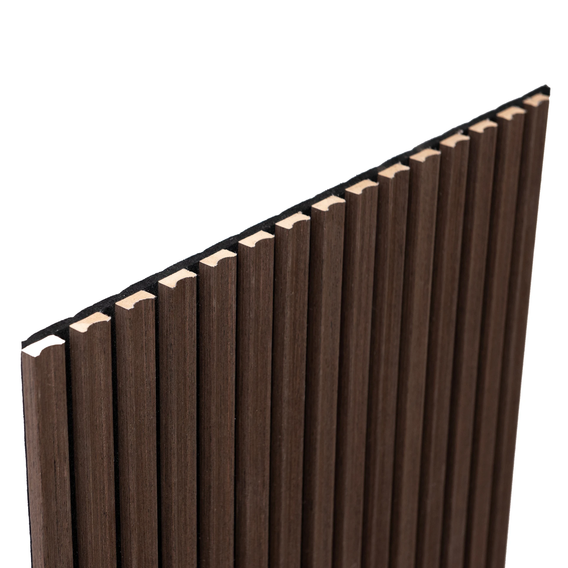 Panou riflat acustic din furnir artificial, imitatie nuc inchis, 2800 x ...